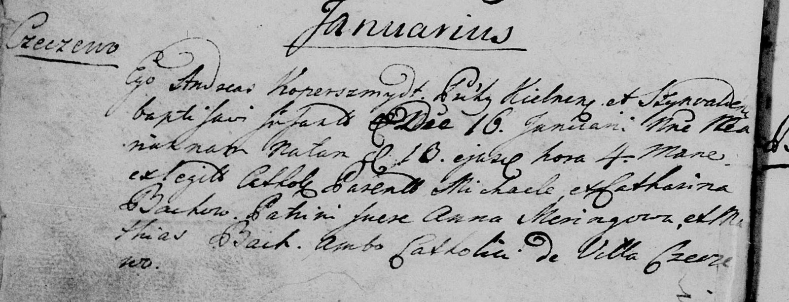 Baptism entry of Marianna Bach, 1794