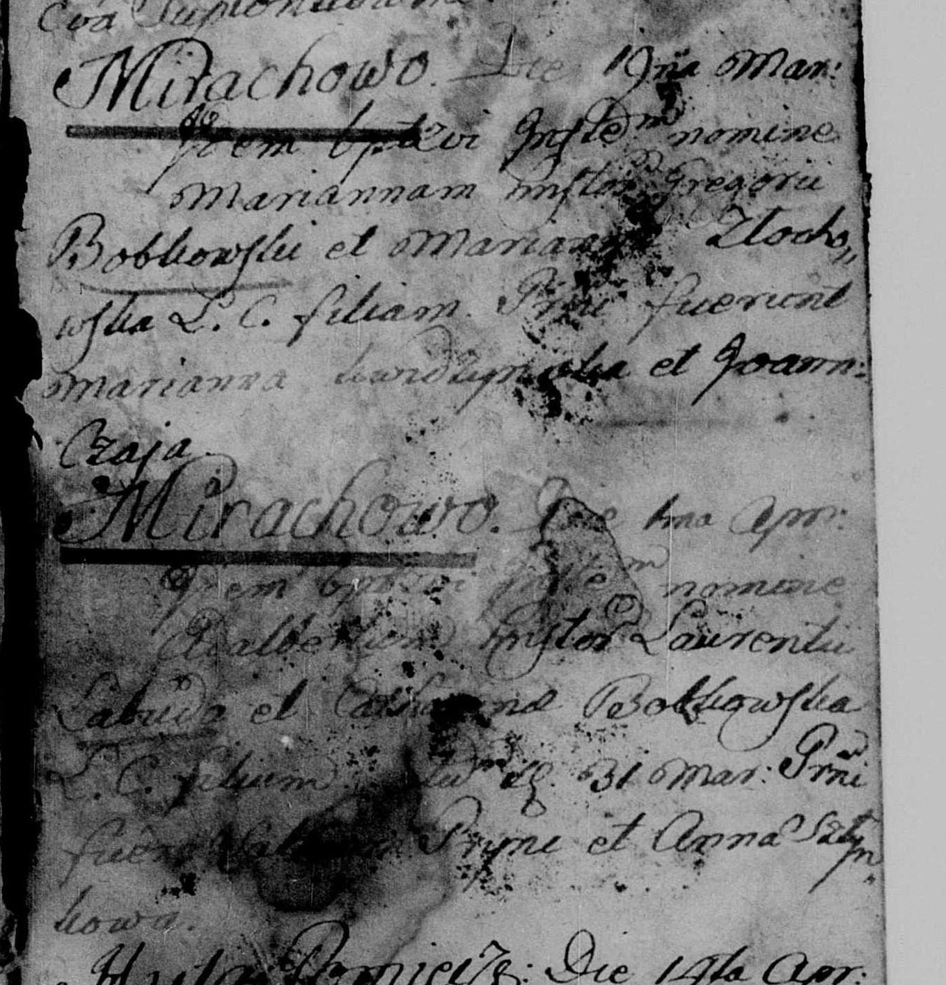 Baptism of Marianna Bobkowska, 1782