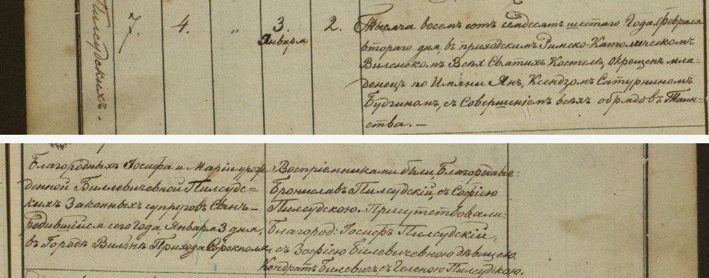 Jan, baptised 2 February 1876 in Vilnius