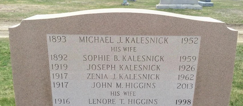 Gravestone, Calvary Cemetery, South Portland