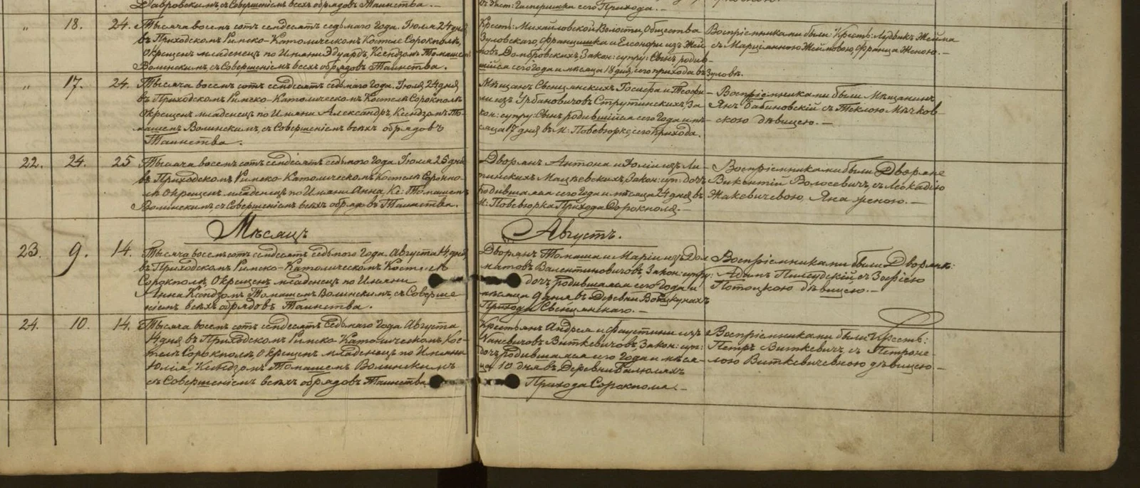 Sorokpol parish baptisms 1877, entry 42, Lithuanian archives, Vilnius, 772/1/8